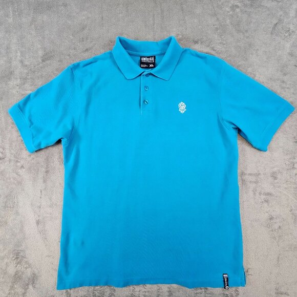 SouthPole Polo Shirt Men's Size XL Turquoise Blue Y2K Hip Hop Preppy Golf Casual - Picture 3 of 11